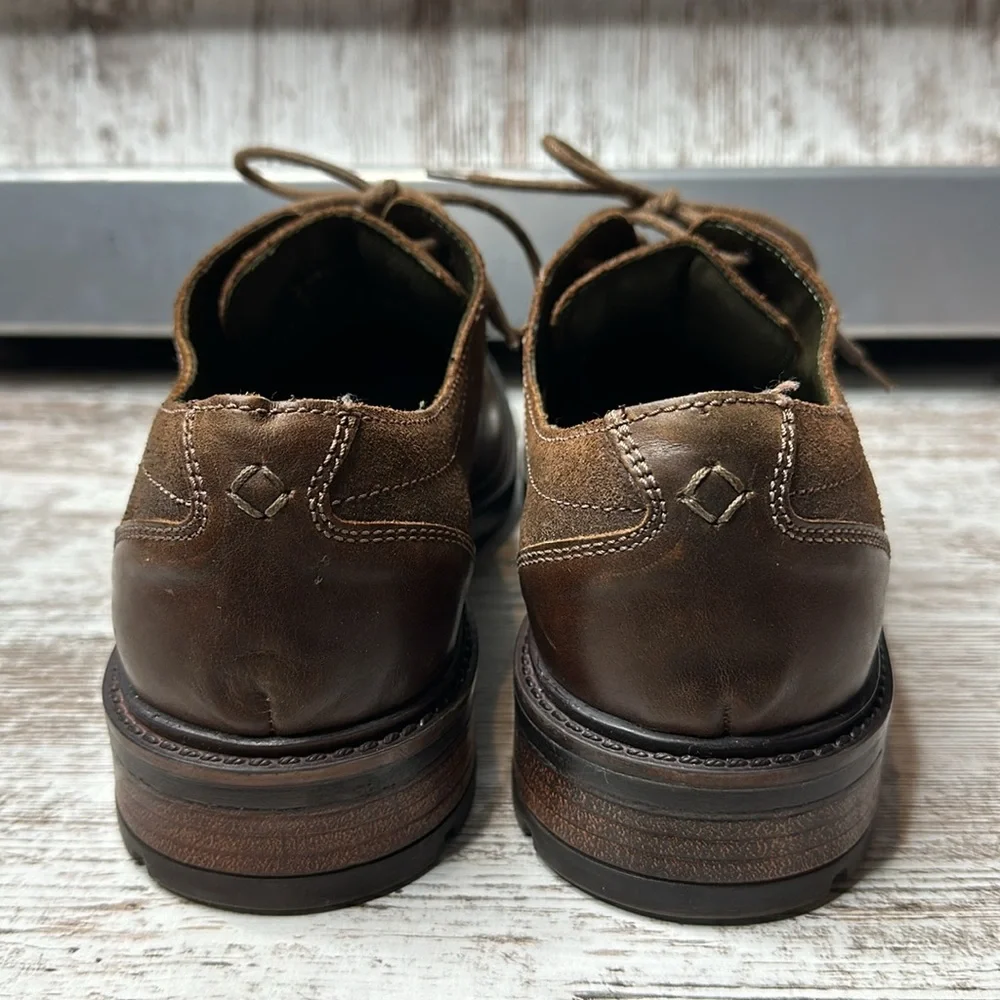 JOSEF SEIBEL MEN’S OSCAR 05-CASTAGNE Size 10/EU 43 Brown Leather Lace Up Oxfords